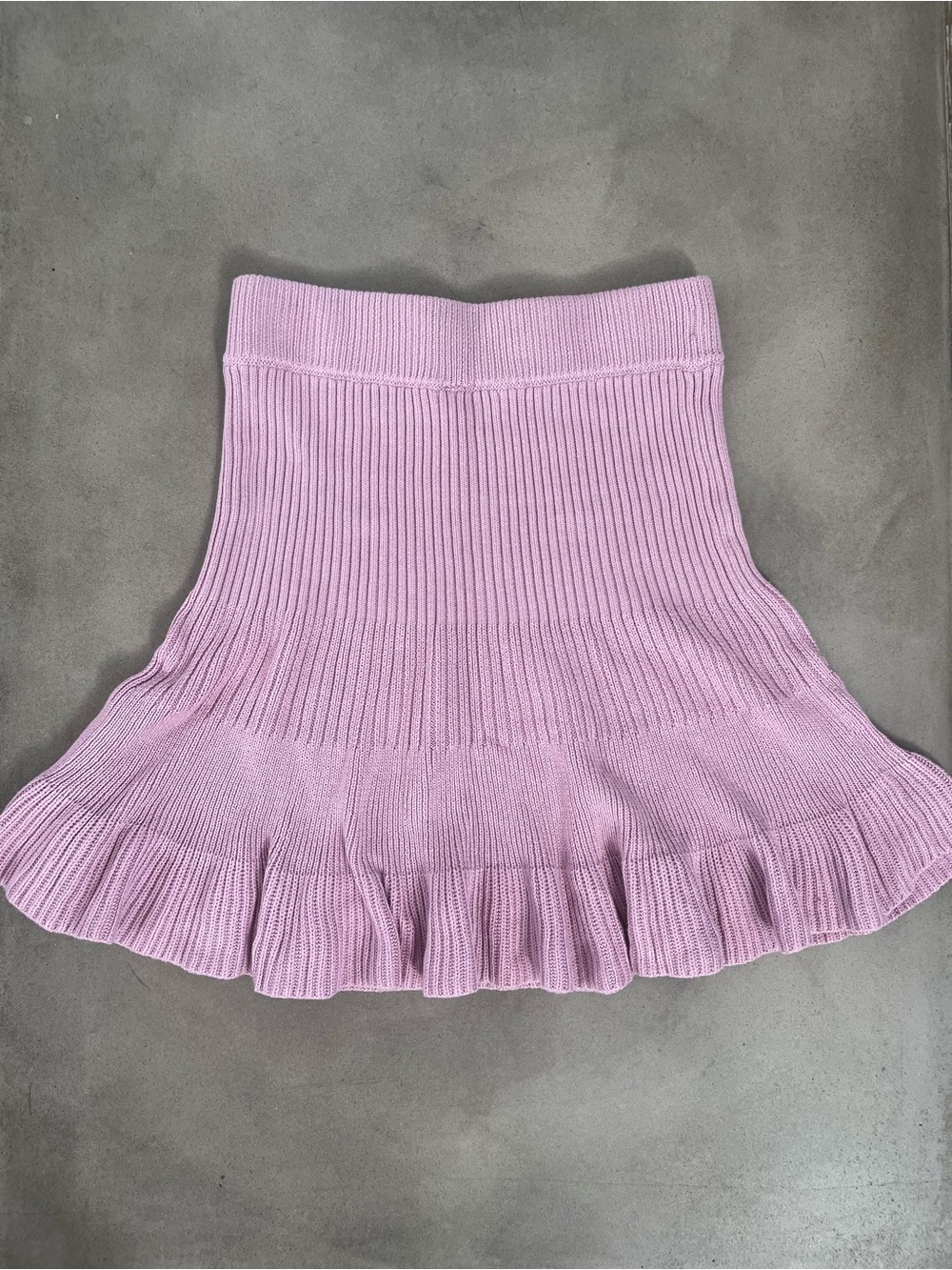 Free People Solid Gold Ribbed Knit Mini Skirt Orchid Lilac Purple Size XS